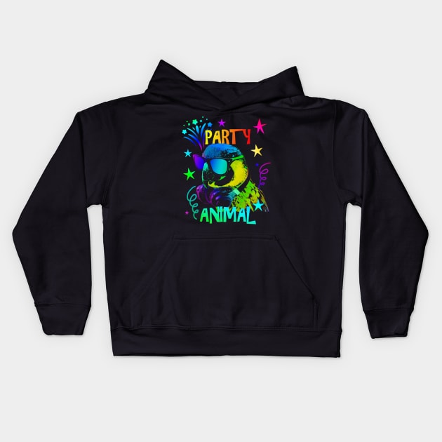 Parrot Party Animal Kids Hoodie by Nerd_art